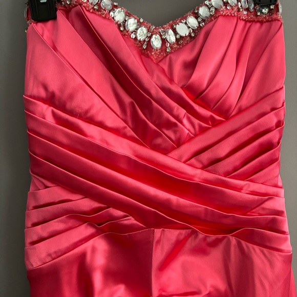 Vintage Size 2 Pink Padded Strapless Bodycon Mini Prom Dress - Picture 4 of 13